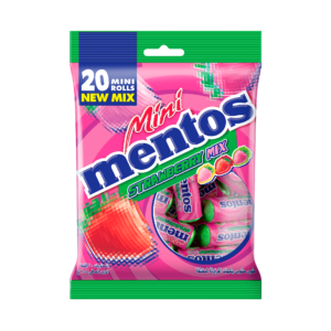MENTOS MINI STR/BERRY MIX 20 ROLLS x 24 BAGS